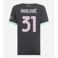 Maglia Calcio AC Milan Strahinja Pavlovic #31 Terza Divisa Donna 2024-25 Manica Corta